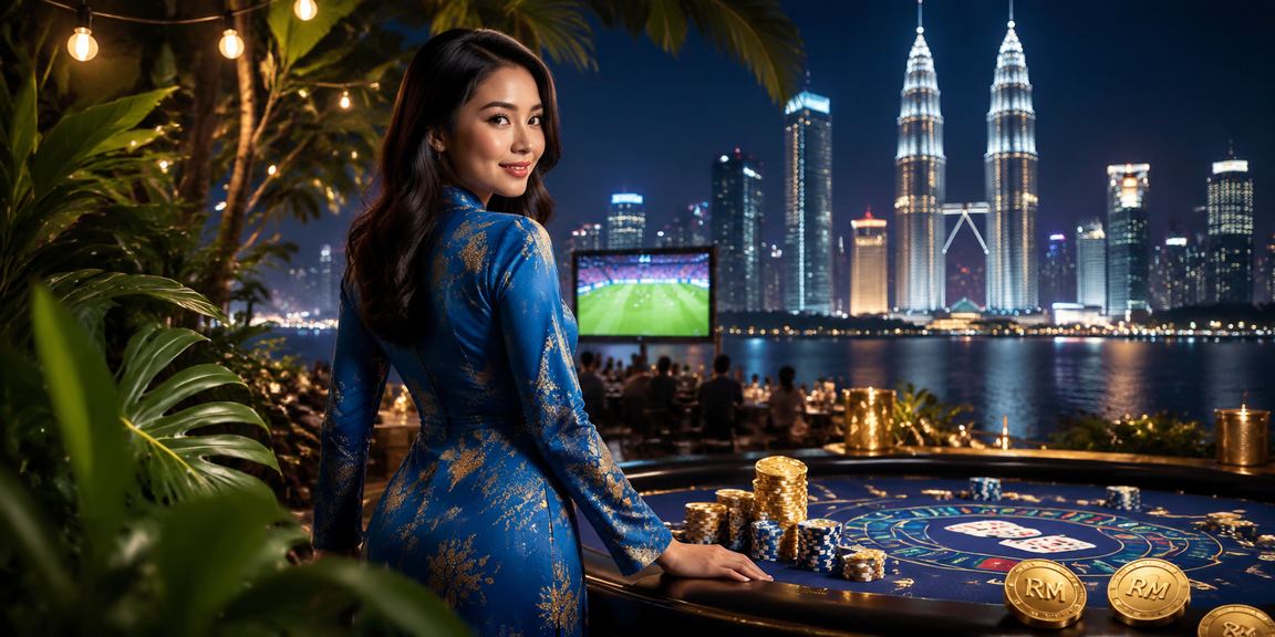 Suasana permainan kasino baccarat dengan pakaian tradisional Malaysia